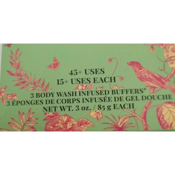 NIB Spongelle LILY BLOSSOM VANILLA BERGAMOT JASMINE CASSIS Trio 3 Buffers New - Picture 3 of 8